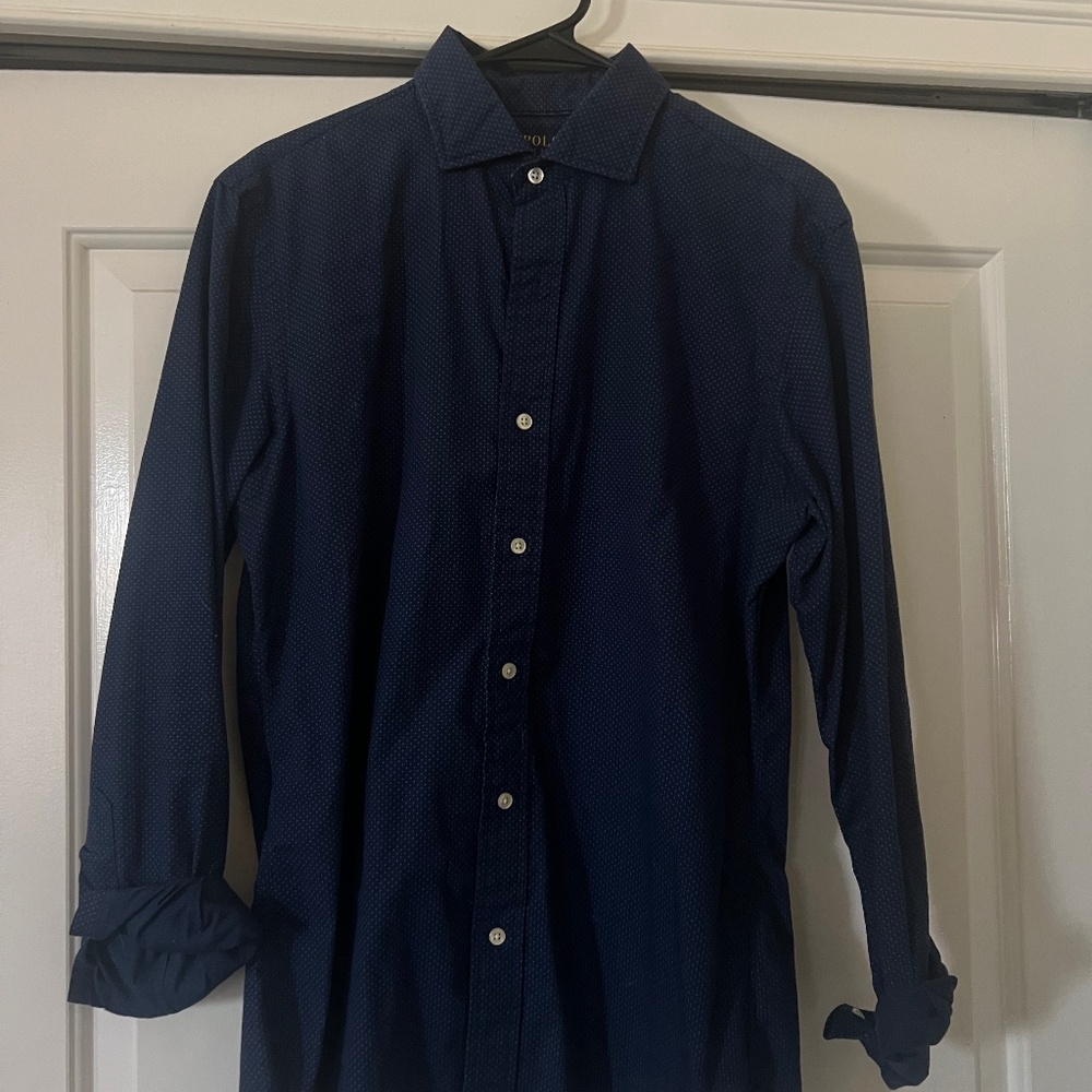 Men’s Medium Ralph Lauren Navy Button Up - Slim Fit